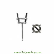 14K White Gold Ctt Stud Earrings With Backs