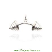 14K White Gold Curved Barbell Charm
