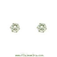 14K White Gold CZ Stud Earrings