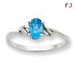 14K White Gold December Blue Topaz Peridot Birthstone Ring