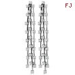 14K White Gold Designer 2.25ct Diamond 3-String Post Earrings