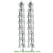 14K White Gold Designer 2.25ct Diamond 3-String Post Earrings