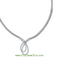 14K White Gold Designer 5.38ct Diamond Double Loop Necklace SI1-SI2 G-H