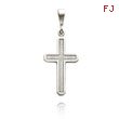 14K White Gold Detailed Cross Charm