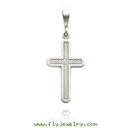 14K White Gold Detailed Cross Charm