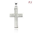 14K White Gold Detailed Flat Cross Pendant