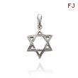 14K White Gold Detailed Star of David Pendant