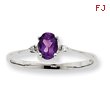 14K White Gold Diamond & Amethyst February Birthstone Ring