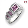 14k White Gold Diamond & Pink Sapphire