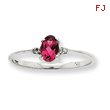 14K White Gold Diamond & Pink Tourmaline October Birthstone Ring