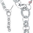 14K White Gold Diamond & Polished Circle Fancy Necklace