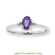 14K White Gold Diamond & Rhodolite Garnet June Birthstone Ring