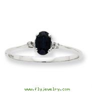 14K White Gold Diamond & Sapphire September Birthstone Ring