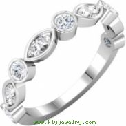 14K White Gold Diamond Anniversary Band