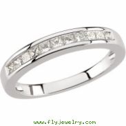 14K White Gold Diamond Anniversary Band