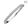 14K White Gold Diamond Bangle Bracelet