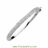 14K White Gold Diamond Bangle Bracelet