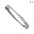 14K White Gold Diamond Bangle Bracelet