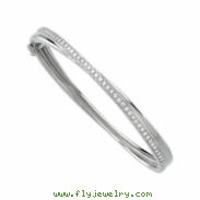 14K White Gold Diamond Bangle Bracelet