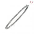 14K White Gold Diamond Bangle Bracelet