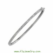 14K White Gold Diamond Bangle Bracelet