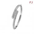 14K White Gold Diamond Bangle Bracelet