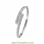 14K White Gold Diamond Bangle Bracelet