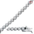 14K White Gold Diamond Bezel Set Classic Bracelet