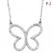 14K White Gold Diamond Butterfly Necklace