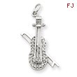 14K White Gold Diamond Cello Charm