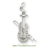 14K White Gold Diamond Cello Charm