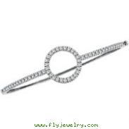 14K White Gold Diamond Circle Bangle