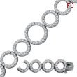 14K White Gold Diamond Circle Link Bracelet