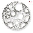 14K White Gold Diamond Circle Pendant