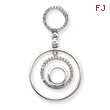 14K White Gold Diamond Circles Pendant