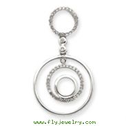 14K White Gold Diamond Circles Pendant