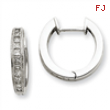 14k White Gold Diamond Complete Hinged Hoop Earrings