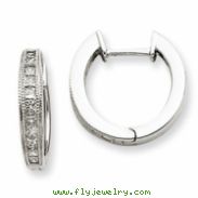 14k White Gold Diamond Complete Hinged Hoop Earrings