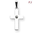 14K White Gold Diamond Cross Pendant