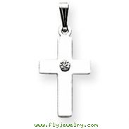 14K White Gold Diamond Cross Pendant