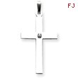 14K White Gold Diamond Cross Pendant