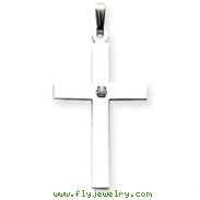 14K White Gold Diamond Cross Pendant