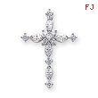 14K White Gold Diamond Cross Pendant