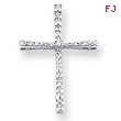 14K White Gold Diamond Cross Pendant