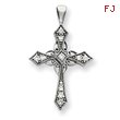 14K White Gold Diamond Cross Pendant