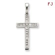 14K White Gold Diamond Cross Pendant