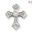 14K White Gold Diamond Cross Pendant