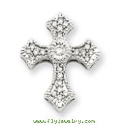 14K White Gold Diamond Cross Pendant