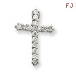 14K White Gold Diamond Cross Pendant