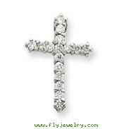 14K White Gold Diamond Cross Pendant